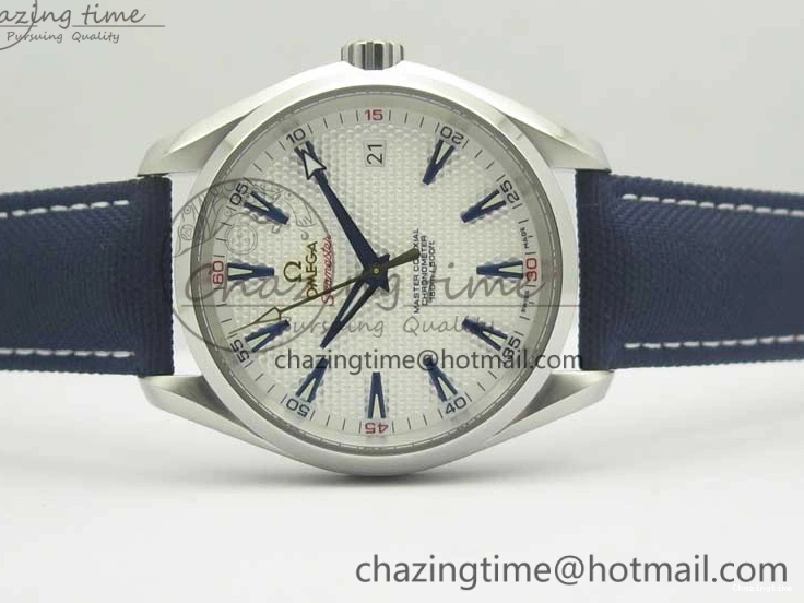 0426 EasyCare Aqua Terra Master Ryder Cup Edition VSF 1:1 Best Edition White Textured Dial on Blue Nylon Strap A8500 Super Clone 8016